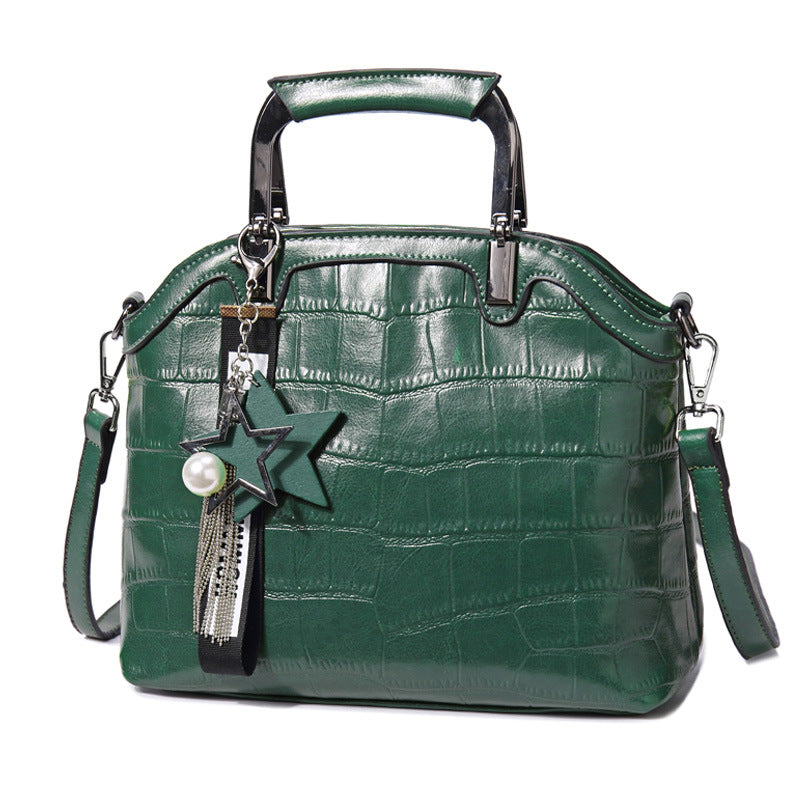 Crocodile Leather Backpack with Dual Straps