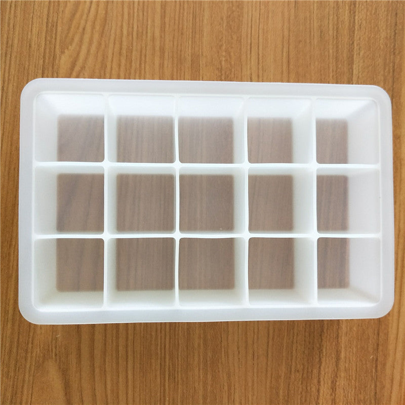15-Cube Silicone Ice Tray for Easy Ice Making