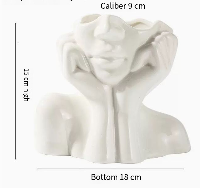 Nordic Creative White Ceramic Body Art Vase Decor
