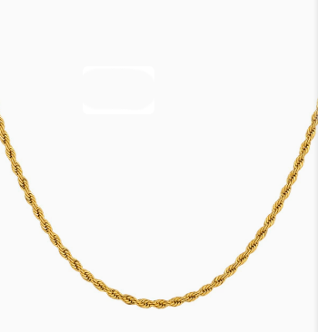 Trendy 18K Gold Plated Stainless Steel Twist Chain Necklace